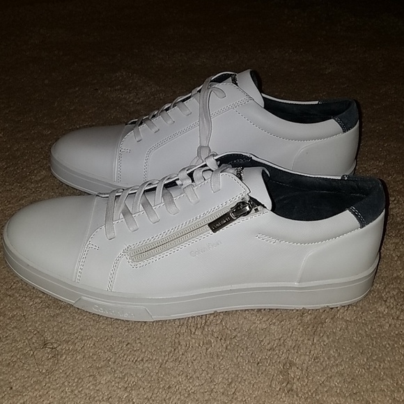 white calvin klein sneakers